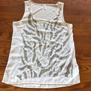 Animal Print Beaded Tnk
